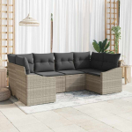 Diivanikomplekt padjaga 6 pcs helehall pol&uuml;rotang