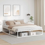 Voodiraam ilma madratsita valge 160x200 cm metallist