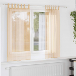 Voile kardinad varrastega taskutega 2 tk liiv