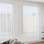 Lina kardin kardinatega lilled valge 260 x 900 cm pol&uuml;ester