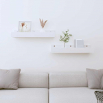 Seinariiulid 2 tk, valge, 50 x 12 x 9 cm, m&auml;nnipuit