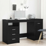 Laud sahtliga uksega 2 pcs must tamm 140 x 50 x 76 cm tehispuit