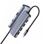 Cudy UH500 laptop dock/port replicator USB 3.2 Gen 1 (3.1 Gen 1) Type-C Grey, Silver