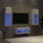 4-osaline telerikappide komplekt led-tuledega, valge