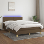 Kontinentaalvoodi madrats ja led, tumepruun, 140x190 cm, kangas