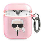 Karl Lagerfeld KLA2UKHGP AirPods cover r&oacute;żowy/pink Glitter Karl`s Head