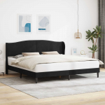 Voodi raam peaga must 200 x 200 cm samet