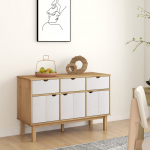 Puhvetkapp "otta", pruun ja valge, 114x43x73,5 cm, m&auml;nnipuit