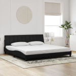 Voodiraam ilma madratsita hanko, must, 200x200 cm, samet