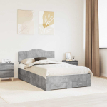 Voodi raam sahtliga peaga betoonhall 120 x 200 cm tehispuit