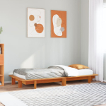 Voodiraam ilma madratsita, vahapruun, 75 x 190 cm, m&auml;nnipuit