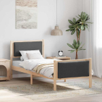 Voodi raam peaga tumehall 80 x 200 cm kangas
