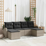 Aia diivanikomplekt padjaga 6 pcs helehall pol&uuml; rattan