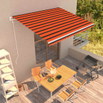 Automaatselt sisset&otilde;mmatav varikatus 400x300 cm, oranž ja pruun
