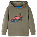 Laste kapuutsiga dressipluus, khaki, 128