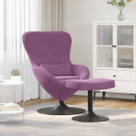 Munatool koos jalatoega lilla 63 x 73 x 90 cm samet