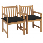 Aiatoolid, 2 tk, mustade istmepatjadega, tiikpuu