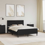 Voodi raam led-ribadega peaga must 140 x 190 cm kunstnahk