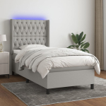 Kontinentaalvoodi madrats ja led, helehall, 80x200 cm, kangas
