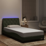 Voodiraam led-iga ilma madratsita, helehall, 100x200 cm, samet