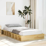 Voodiraam ilma madratsita 90x200 cm t&auml;ispuidust tamm