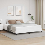 Voodi raam madratsiga puhas valge 180 x 200 cm kangas