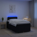 Vedruvoodi madratsiga led-ribadega must 120 x 190 cm kangas