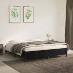 Voodiraam ilma madratsita, must, 160x200 cm, samet