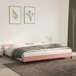 Voodiraam peatsiga ilma madratsita roosa 200x200 cm samet