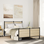 Metallist voodiraam ilma madratsita sonoma tamm 120x200 cm