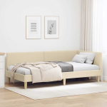 Nurgavoodi raam peaga cream 90 cm x 200 cm kangas ja vineer