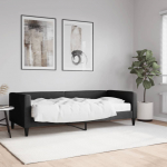 Diivanvoodi madratsiga, must, 80x200 cm, kangas