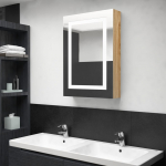 Led vannitoa peegelkapp, tamm, 50 x 13 x 70 cm
