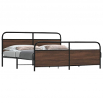 Metallist voodiraam ilma madratsita pruun tamm 183x213 cm