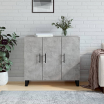 Puhvetkapp, betoonhall, 90 x 34 x 80 cm, tehispuit