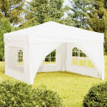 Kokkupandav peotelk seintega, valge, 3 x 3 m