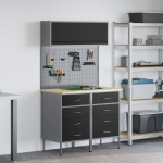 T&ouml;&ouml;kappide komplekt sahtliga riiuliga ladustamisega 5 pcs must