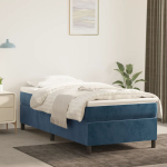 Vedrumadratsi voodiraam tumesinine 90x200 cm samet