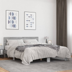 Voodiraam, hall sonoma tamm, 150 x 200 cm, tehispuit ja metall