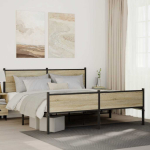 Metallist voodiraam ilma madratsita sonoma tamm 160x200 cm