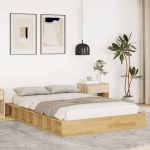 Voodiraam ilma madratsita 120x200 cm t&auml;ispuidust tamm