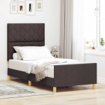 Voodi raam peaga tumepruun 90 x 200 cm kangas