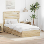 Laos voodi sahtliga peaga sonoma tamm 100 x 200 cm tehispuit