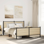 Metallist voodiraam ilma madratsita sonoma tamm 137x190 cm
