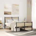 Metallist voodiraam ilma madratsita sonoma tamm 120x200 cm