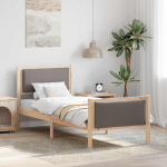 Voodi raam peaga pruunikashall 80 x 200 cm kangas