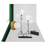Fotostuudiokomplekt lambid, taustapilt ja reflektor