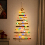Rippuv j&otilde;ulupuu 90 cm 30 led-i mitmev&auml;rviline tugev saarepuit