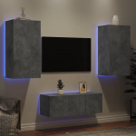 4-osaline telerikappide komplekt led-tuledega, betoonhall