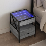 &Ouml;&ouml;kapp led-tuledega, hall sonoma tamm, 40 x 40 x 51 cm